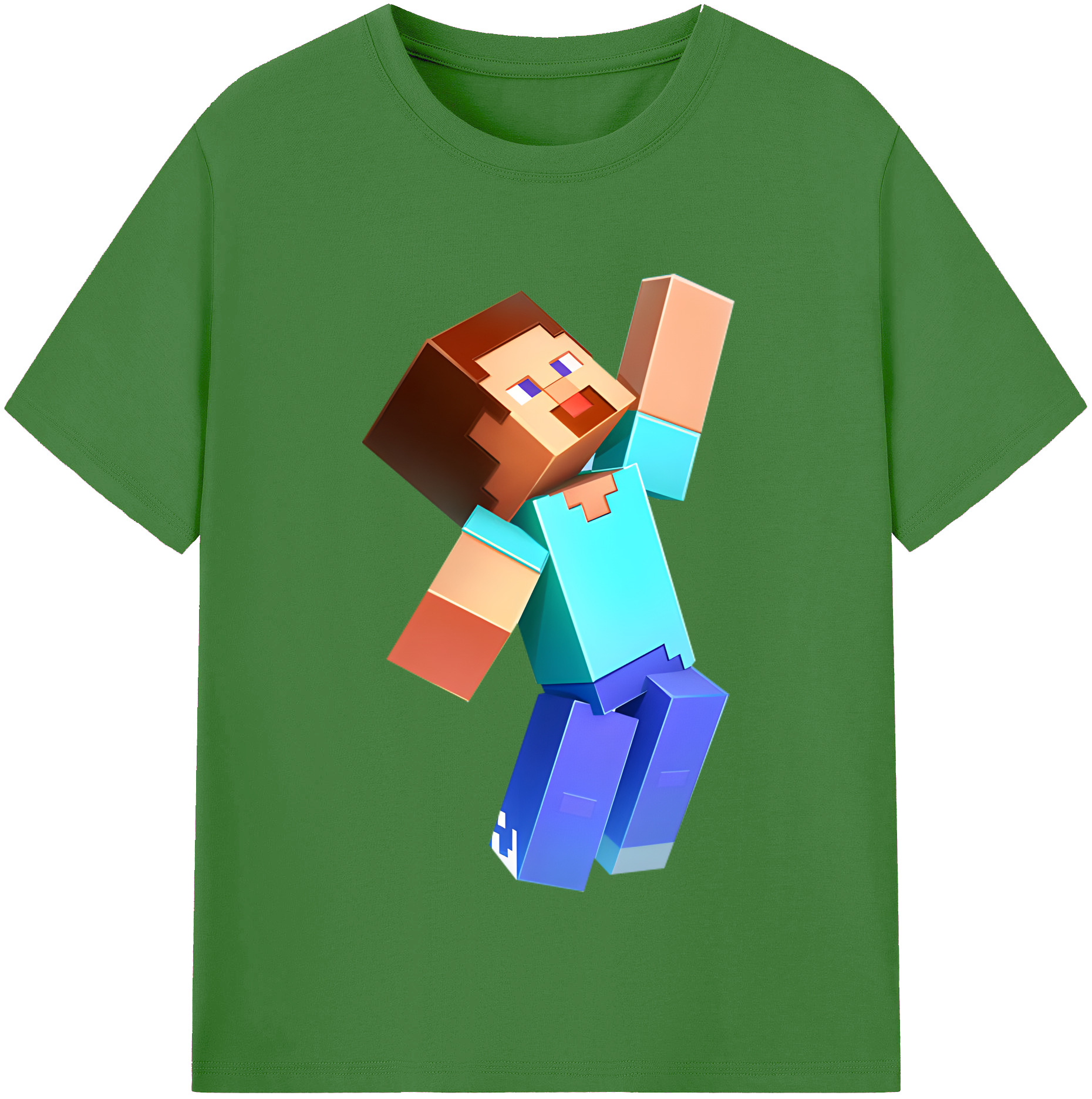 （画像用） マインクラフト ブロックの世界 Minecraft MC Block world レディースカジュアルプリントTシャツ（綿100％）